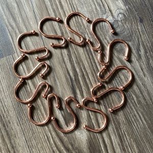 12 copper shower hooks